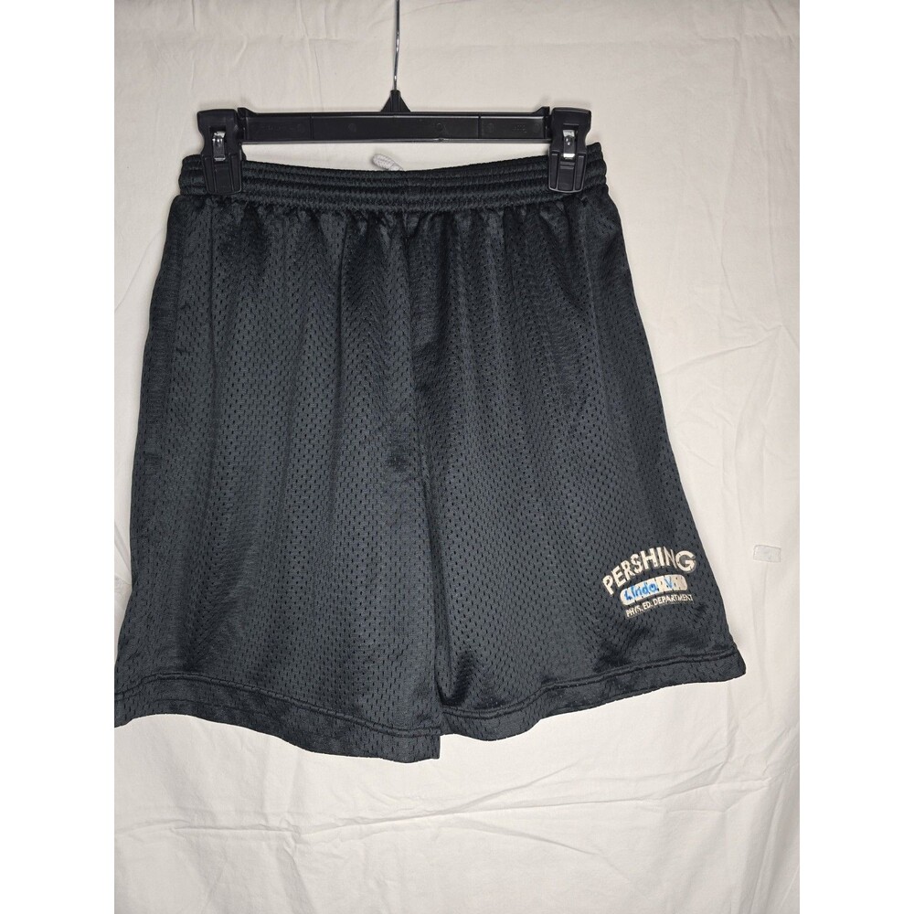 A4 Athletic Mesh Shorts Adult Small Black Pershing Phys Ed Department Drawstring